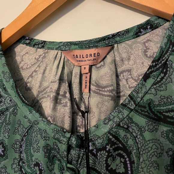 Rebecca Taylor Tailored Margaux Paisley Top NWT Size 8 - Picture 10 of 14